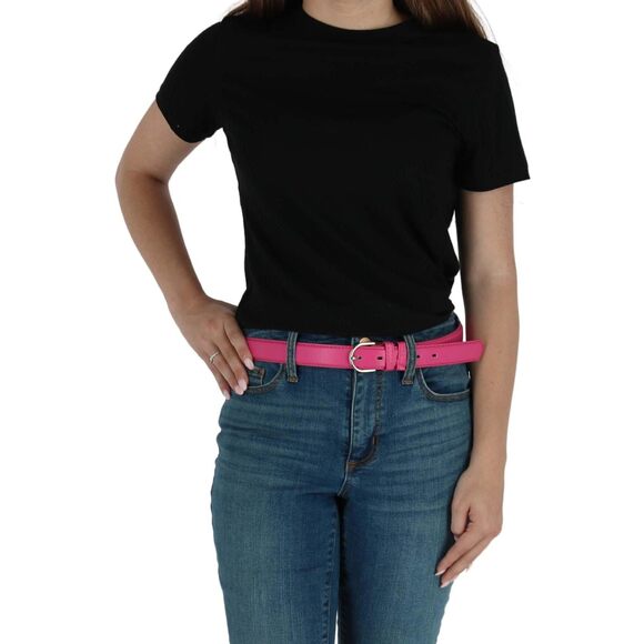 1364 Women\'s Leather 1 1/8 Inch Dress Belt, L, Dark Pink main image 5